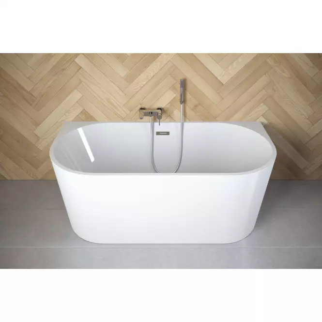 Voľne stojaca vaňa prístenná Vica New 170/80 + sifón klik klak s prepadom slim čiernym