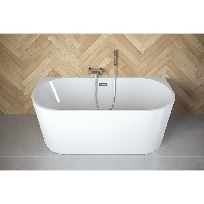 Voľne stojaca vaňa prístenná Vica New 170/80 + sifón klik klak s prepadom slim čiernym