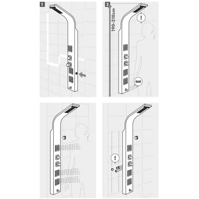 Sprchový panel Glas Arac GR8401,4