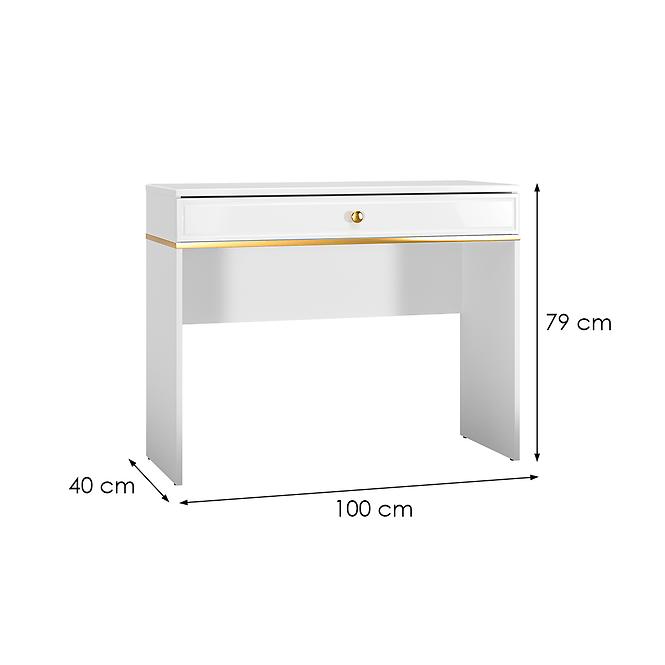 Toaletný stolík Goldin 10 biely lesk,4