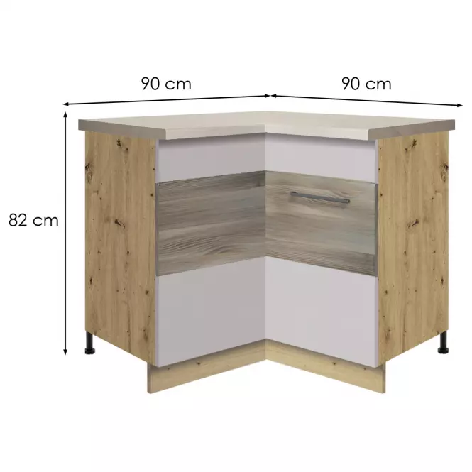 Kuchynská skrinka 16d uni latte wood polka,2