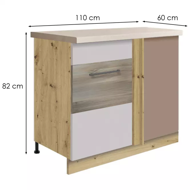 Kuchynská skrinka 24d l latte wood police