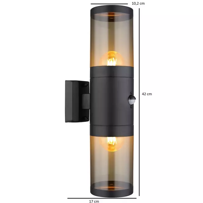 Nástenná lampa Xeloo 32014-2BSS 60W Čierna S K2