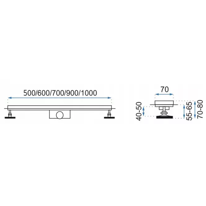 Lineárny odtok Rea G0091 Neo&Pure N 600 kartáčovaná oceľ