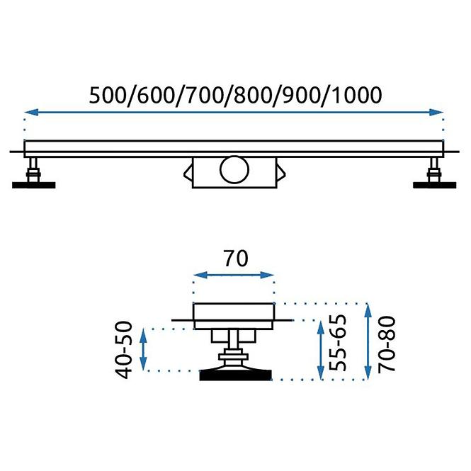 Lineárny odtok Rea G5611 Neo&Pure Pro 1000 zlatá lesk