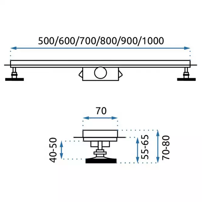 Lineárny odtoke Rea G5602 Neo&Pure Pro 900 zlatá lesk