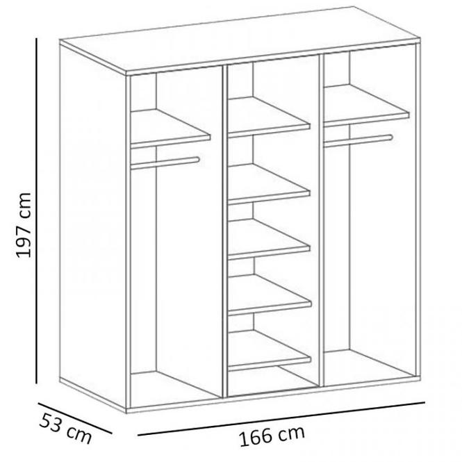 Skriňa Montana S3D 166 cm dub lefkas