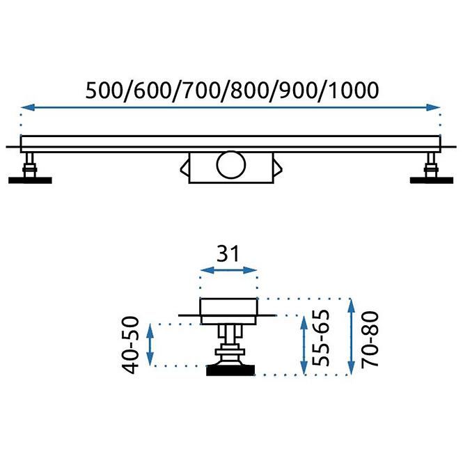 Lineárny odtok Rea G5698 Neo Slim Pro 600 zlatá lesk