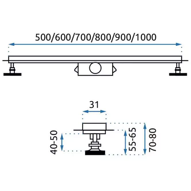 Lineárny odtok Rea G5698 Neo Slim Pro 600 zlatá lesk,9