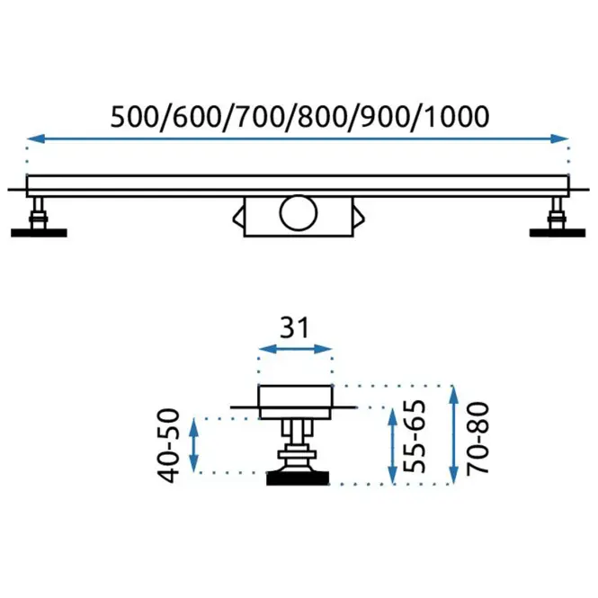 Lineárny odtok Rea G5604 Neo Slim Pro 800 zlatá lesk,9