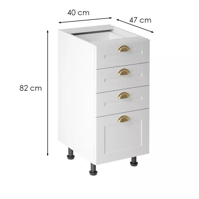 Kuchynská skrinka linea d40s4 white,3