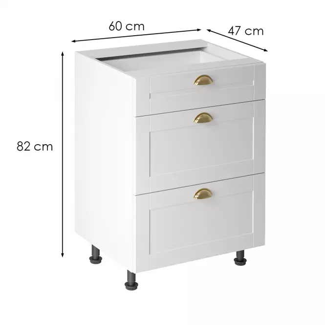 Kuchynská skrinka linea d60s3 white,3