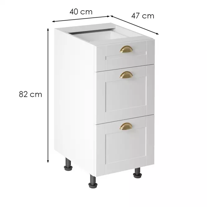 Kuchynská skrinka linea d40s3 white,3