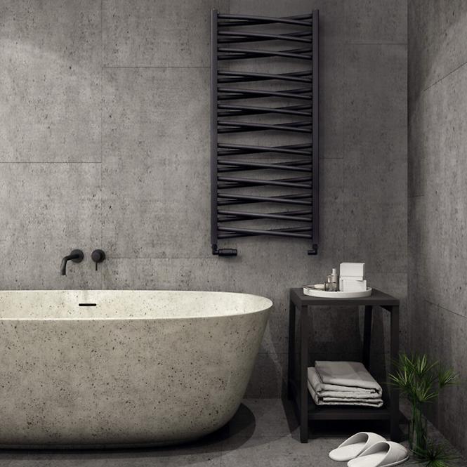 Kúpeľňový radiátor Łezka 3D Ł3DX 2640 čierna 1435x440 mm,4