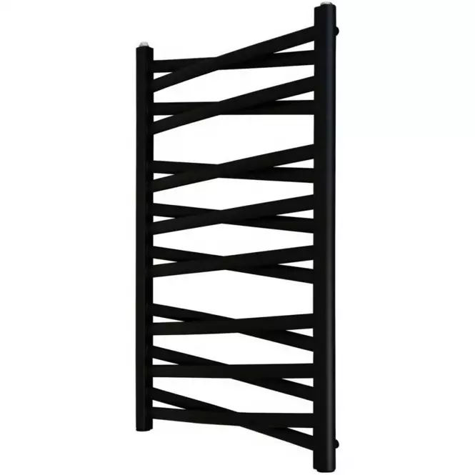 Kúpeľňový radiátor Łezka 3D Ł3DX 1650 čierna 910x540 mm