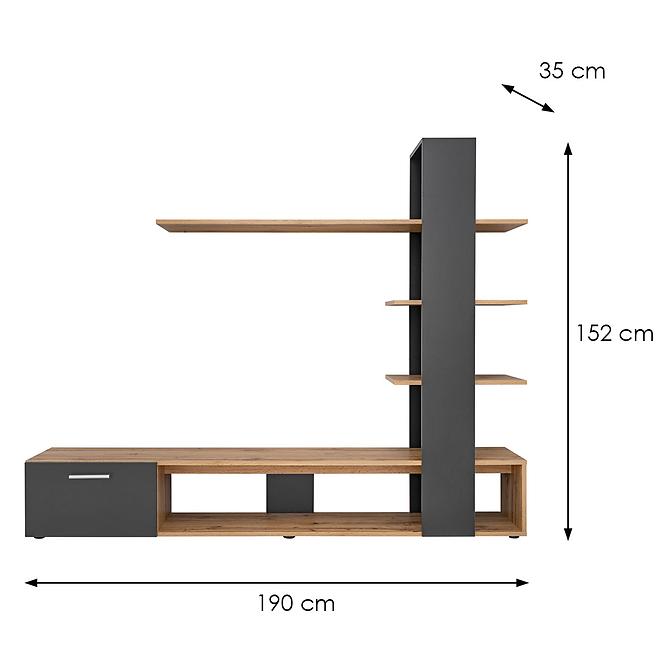 Obývacia Stena Eco Wotan/Čierna