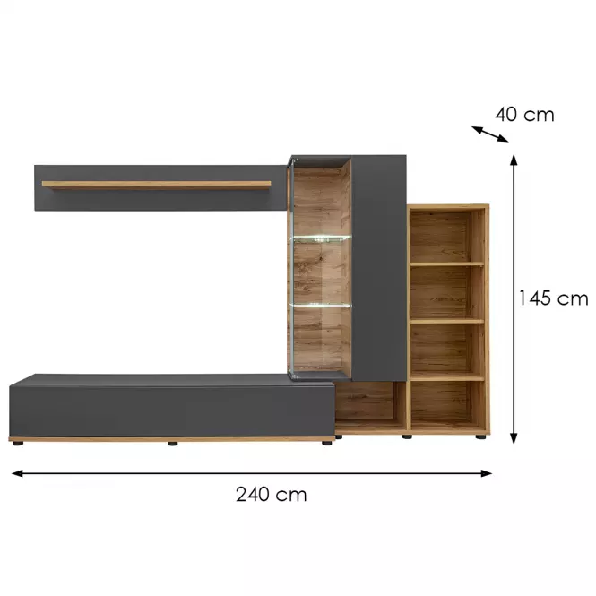 Obývacia Stena Silk 2 Wotan/Antracyt,3