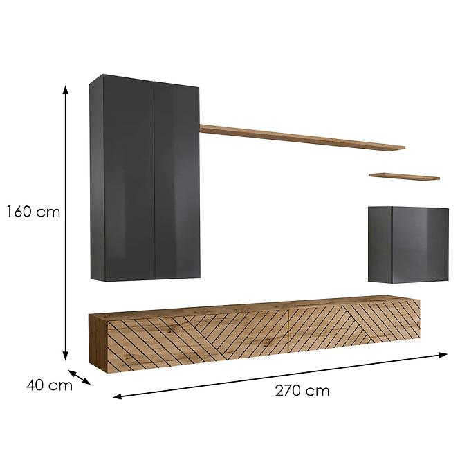 Obývacia Stena Switch II Line Grafit/Wotan