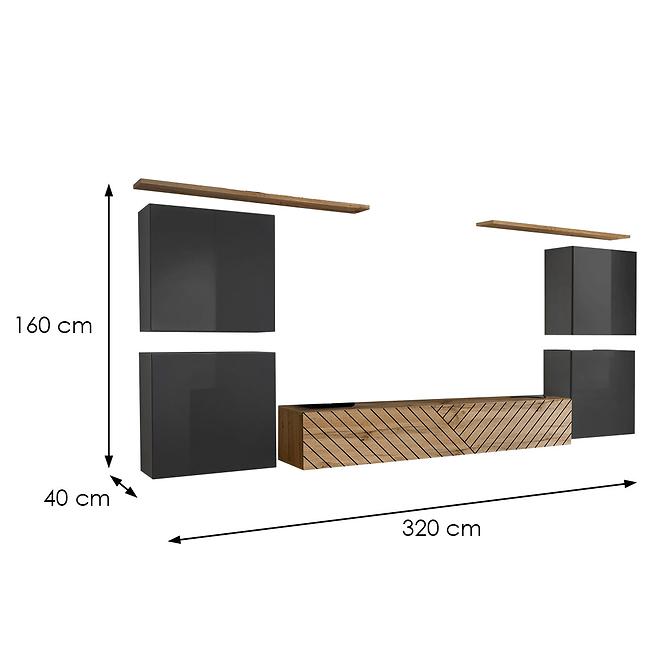 Obývacia Stena Switch IV Line Grafit/Wotan
