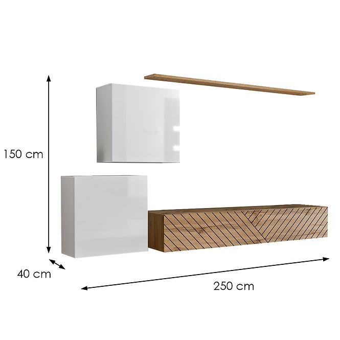Obývacia Stena Switch V Line Biela/Wotan