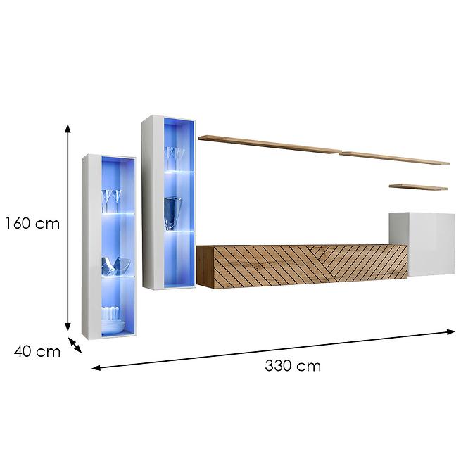 Obývacia Stena Switch XI Line Biela/Wotan