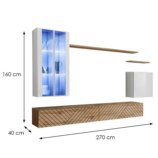 Obývacia Stena Switch XII Line Biela/Wotan