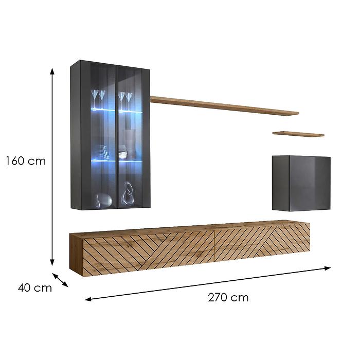 Obývacia Stena Switch XII Line Grafit/Wotan