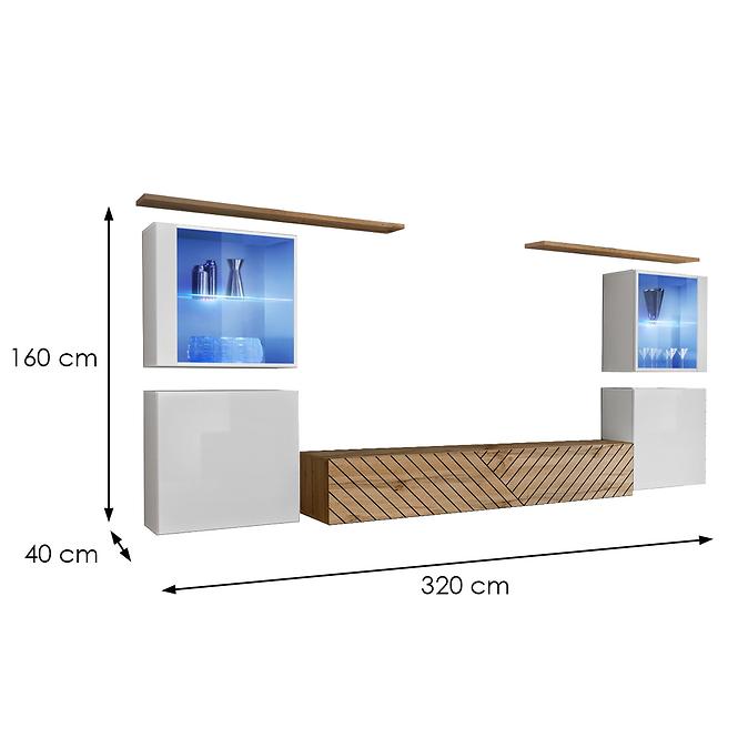 Obývacia Stena Switch XIV Line Biela/Wotan