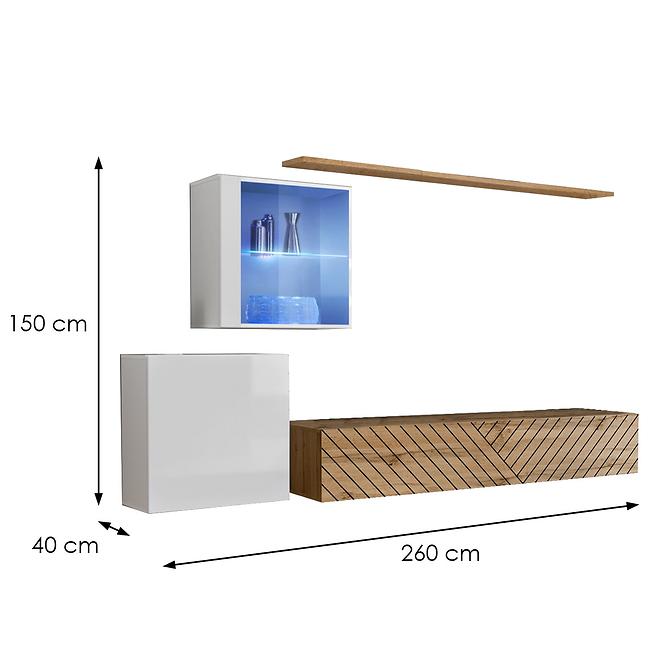 Obývacia Stena Switch XV Line Biela/Wotan