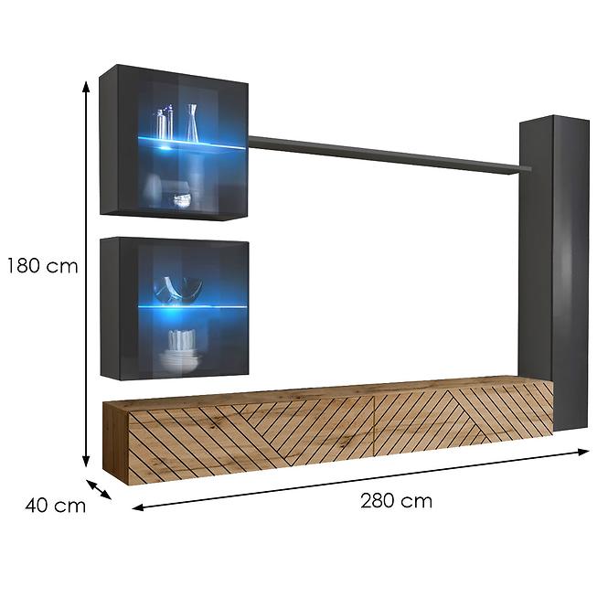 Obývacia Stena Switch XVIII Line Grafit/Wotan