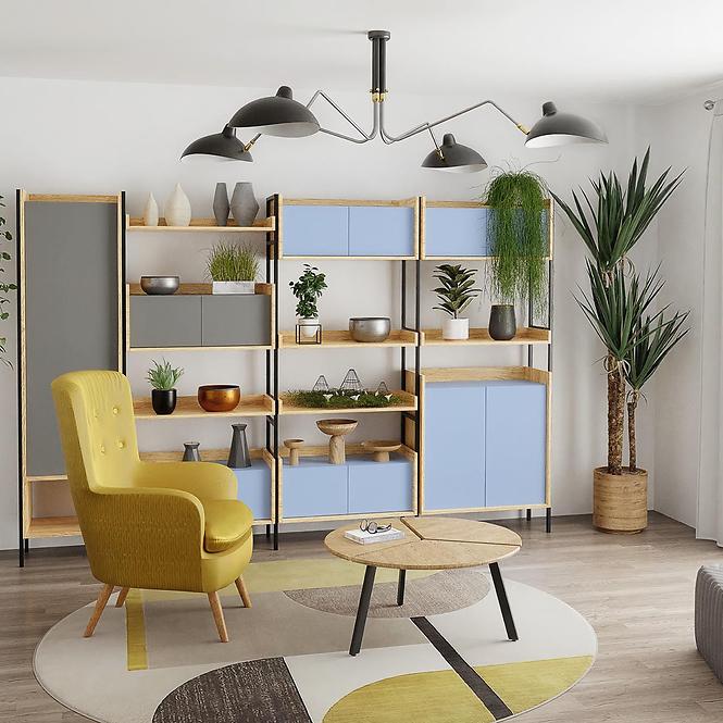 Písací stôl Mobius 2s hikora/šedá zaprášená