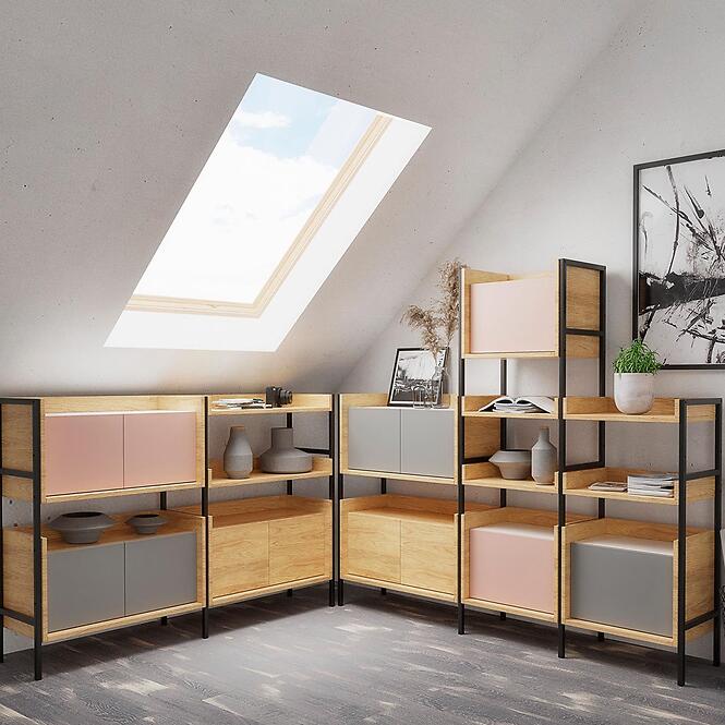 Skrinka Mobius  1d nízka hikora/modrá horizont,4