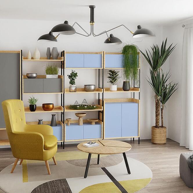 Skrinka Mobius  1d nízka hikora/modrá horizont,5