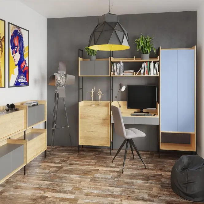 Skrinka Mobius  1d nízka hikora/starožitná ružová