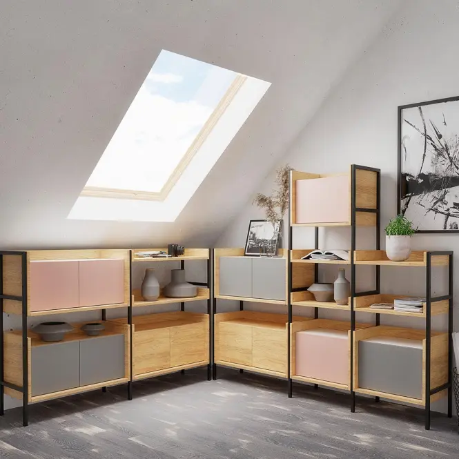 Skrinka Mobius  2d nízka hikora/modrý horizont,4