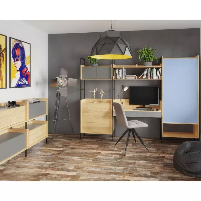 Skriňa  Mobius 2d hikora/starožitná ružová,3