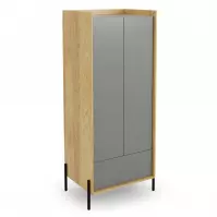 Skriňa  Mobius 2d hikora/sivá zaprášená