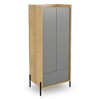 Skriňa  Mobius 2d hikora/sivá zaprášená