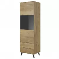 Vitrína Nest w-2 dub lefkas/čierna