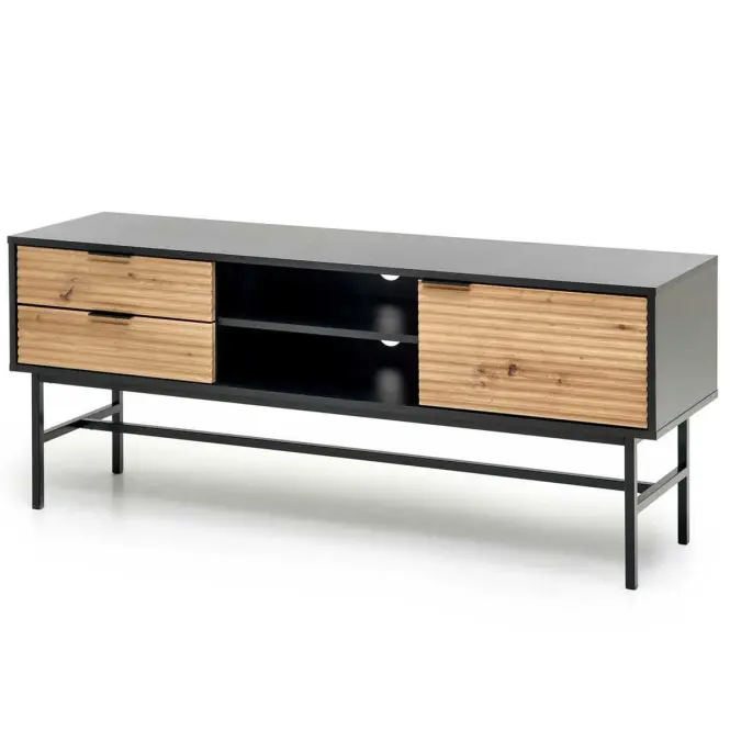 TV skrinka Murano dub artisan/čierna,4