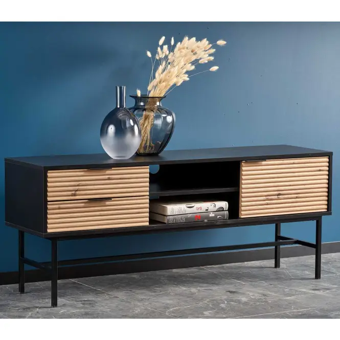 TV skrinka Murano dub artisan/čierna,9