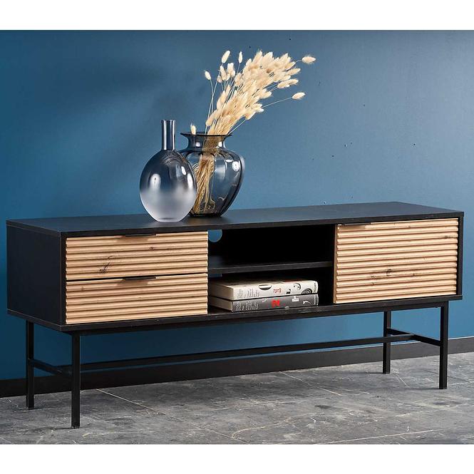 TV skrinka Murano dub artisan/čierna,9