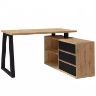 Set Iga II Písací stôl+Komoda Dub Artisan / čierna Mat