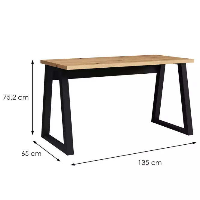 Písací stôl Iga Dub Artisan / čierna,2