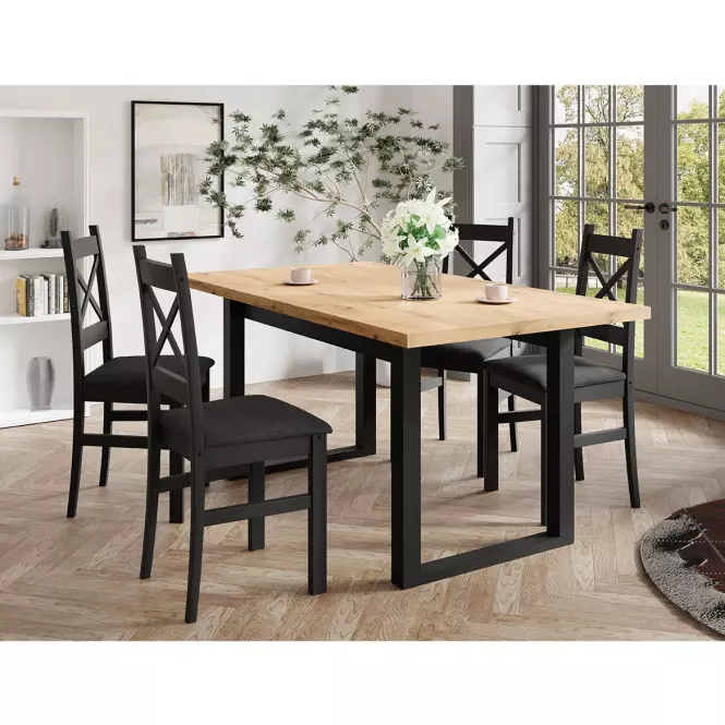Stôl Max Dub Artisan / Čierna Mat 160x90,3