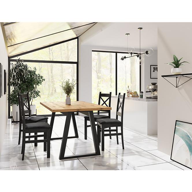 Stôl Iga Dub Artisan / Čierna Mat 160x90