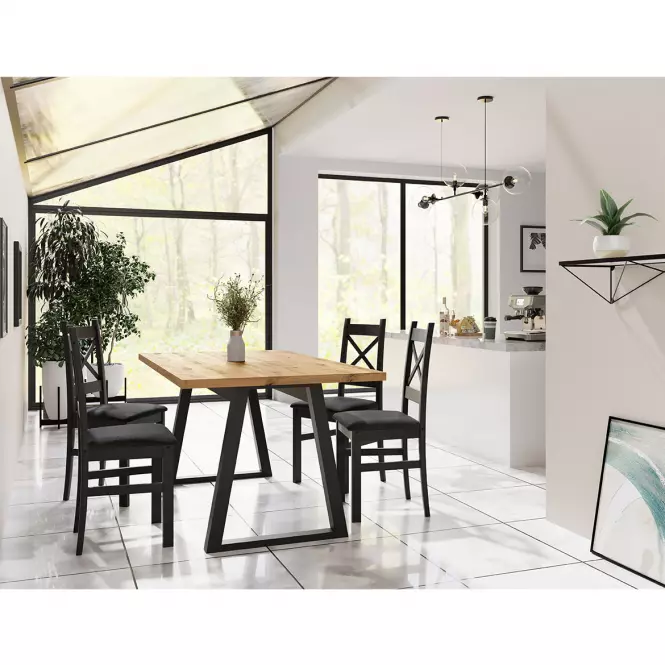 Stôl Iga Dub Artisan / Čierna Mat 160x90,3