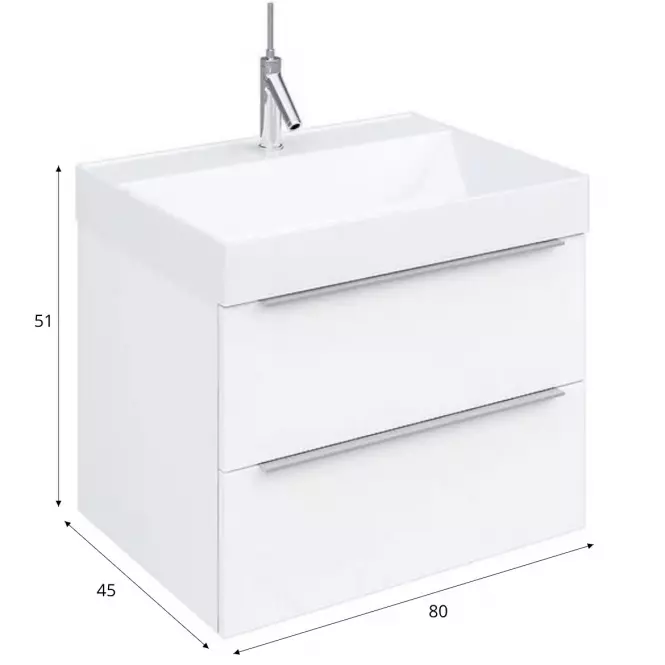 Kúpeľňová zostava Malaga D80 biela 521558,2