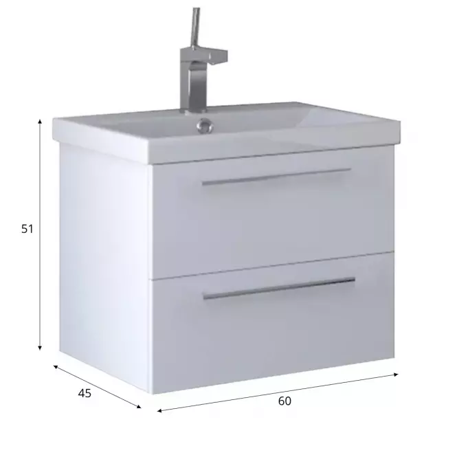 Kúpeľňová zostava Point D60 biela 521714,2