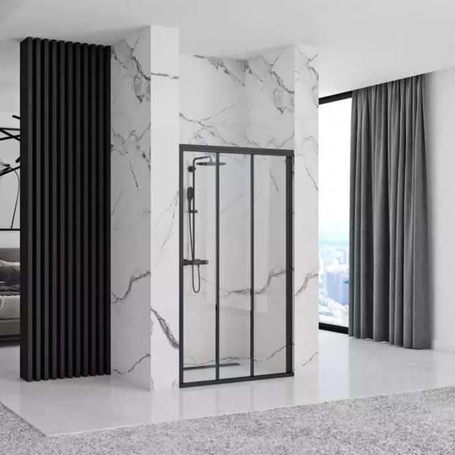 Sprchové dvere Alex 90x190 black Rea K9638